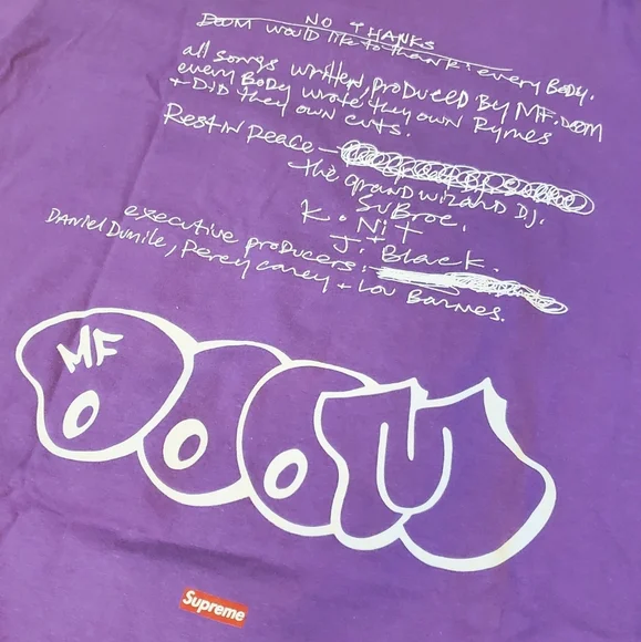 Supreme MF DOOM Tee Dusty Purple FW23 Size Large T-shirt NWOT New Without Tags - Picture 5 of 8